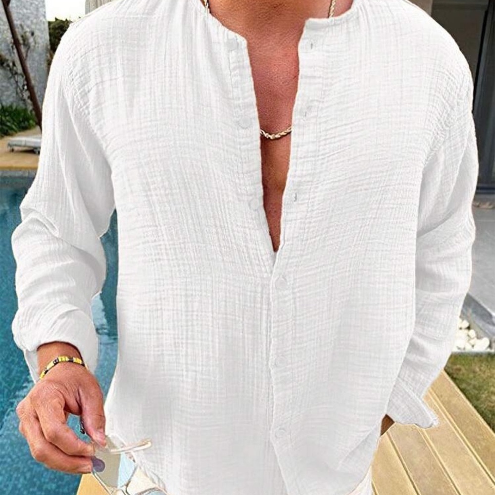 Manfinity Homme Men Solid Button Up Shirt